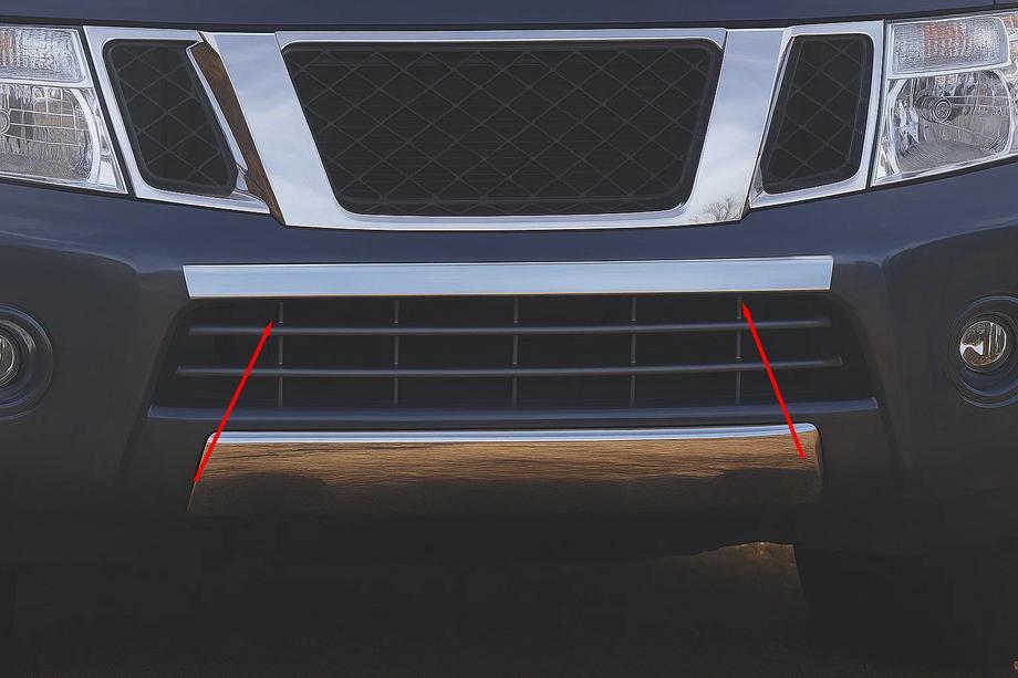 Nissan Navara 2006-2015 Edelstahl Abdeckung für vordere Stoßstange Image