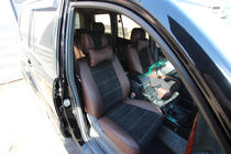 Toyota Land Cruiser Prado 120 2002-2009 Autositzbezüge Kunstleder+Stoff+Alcantara Antara A088 (kompletter Innenraum) Foto 3