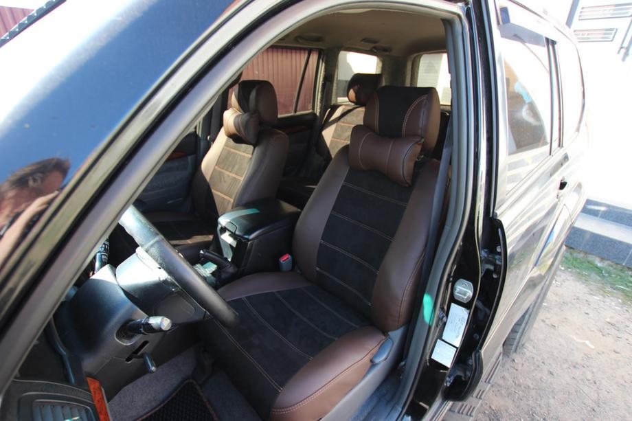 Toyota Land Cruiser Prado 120 2002-2009 Autositzbezüge Kunstleder+Stoff+Alcantara Antara A088 (kompletter Innenraum) Image