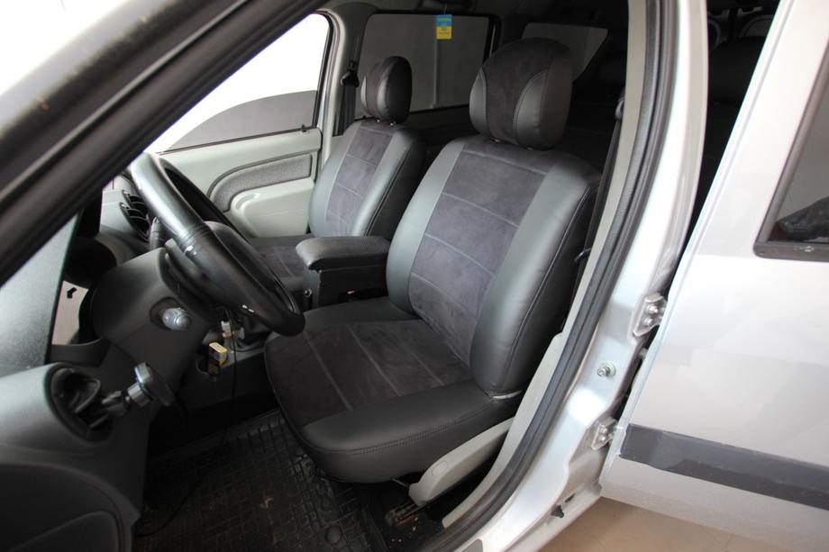 Renault Logan I 2005-2008 Autositzbezüge Kunstleder+Stoff+Alcantara Antara A001 (kompletter Innenraum) Foto 1