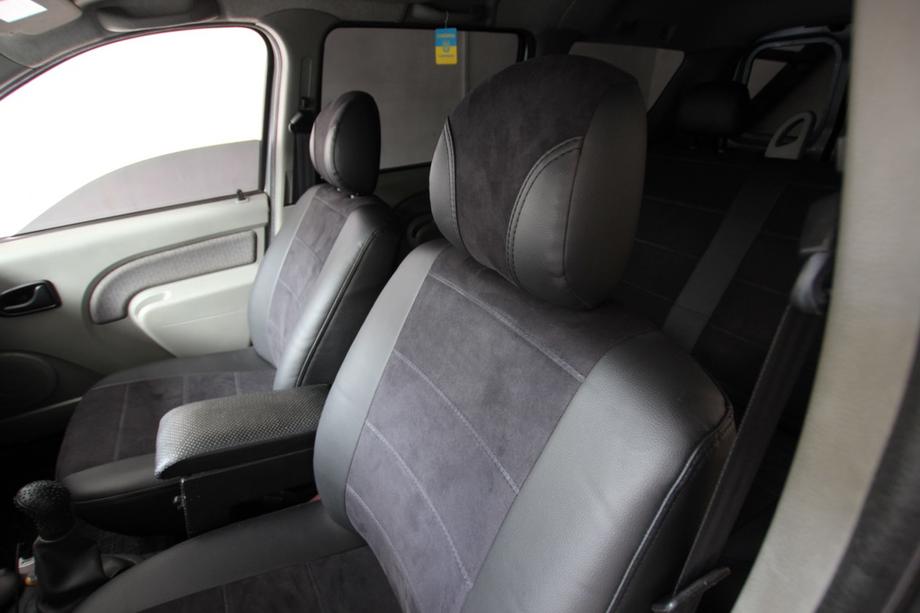 Dacia Logan I 2005-2008 Autositzbezüge Kunstleder+Stoff+Alcantara Antara A001 (kompletter Innenraum) Foto 2