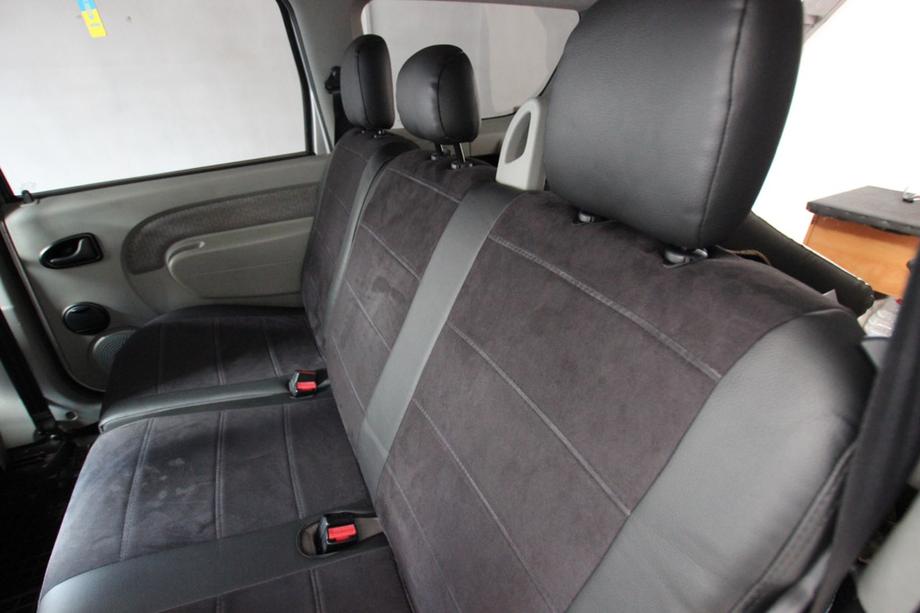 Dacia Logan I 2005-2008 Autositzbezüge Kunstleder+Stoff+Alcantara Antara A001 (kompletter Innenraum) Foto 8