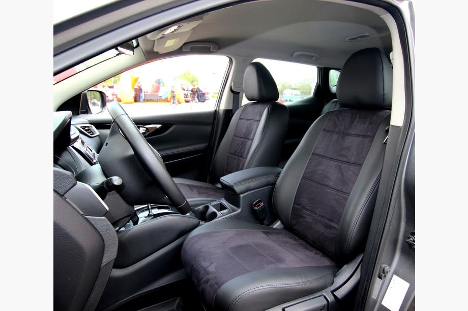 Nissan Qashqai 2014-2021 Autositzbezüge Kunstleder+Stoff+Alcantara Antara A001 (kompletter Innenraum) Foto 10