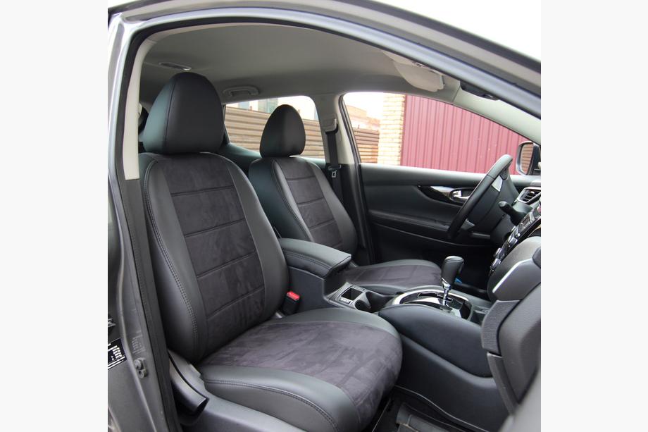 Nissan Qashqai 2014-2021 Autositzbezüge Kunstleder+Stoff+Alcantara Antara A001 (kompletter Innenraum) Foto 11