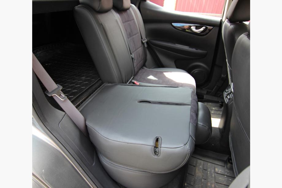 Nissan Qashqai 2014-2021 Autositzbezüge Kunstleder+Stoff+Alcantara Antara A001 (kompletter Innenraum) Foto 4