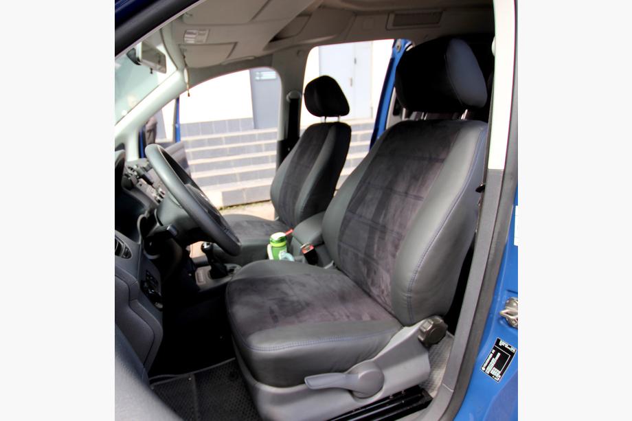 Volkswagen Caddy 2010-2015 Autositzbezüge Kunstleder+Stoff+Alcantara Antara A001b (Komplettset) Foto 11