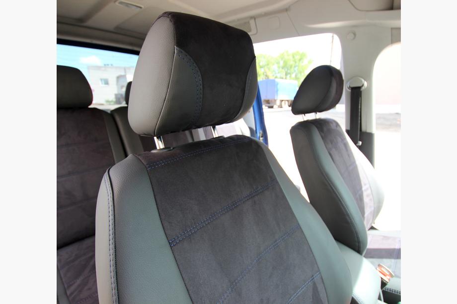 Volkswagen Caddy 2010-2015 Autositzbezüge Kunstleder+Stoff+Alcantara Antara A001b (Komplettset) Foto 12