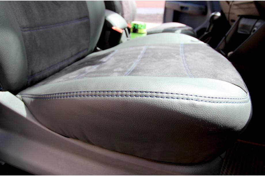 Volkswagen Caddy 2010-2015 Autositzbezüge Kunstleder+Stoff+Alcantara Antara A001b (Komplettset) Foto 13