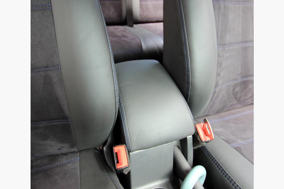 Volkswagen Caddy 2010-2015 Autositzbezüge Kunstleder+Stoff+Alcantara Antara A001b (Komplettset) Foto 17