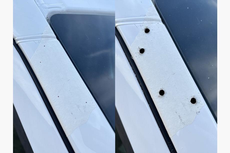 Volkswagen Crafter 2006-2016 Frontscheibenblende am Rahmen V2 (schwarz glanz, 5mm) Foto 3