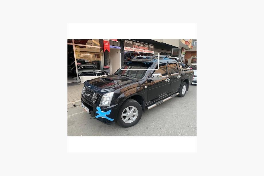 Isuzu D-Max 2011-2019 Frontscheibenblende auf Rahmen V1 (schwarz glanz, 5mm) Image