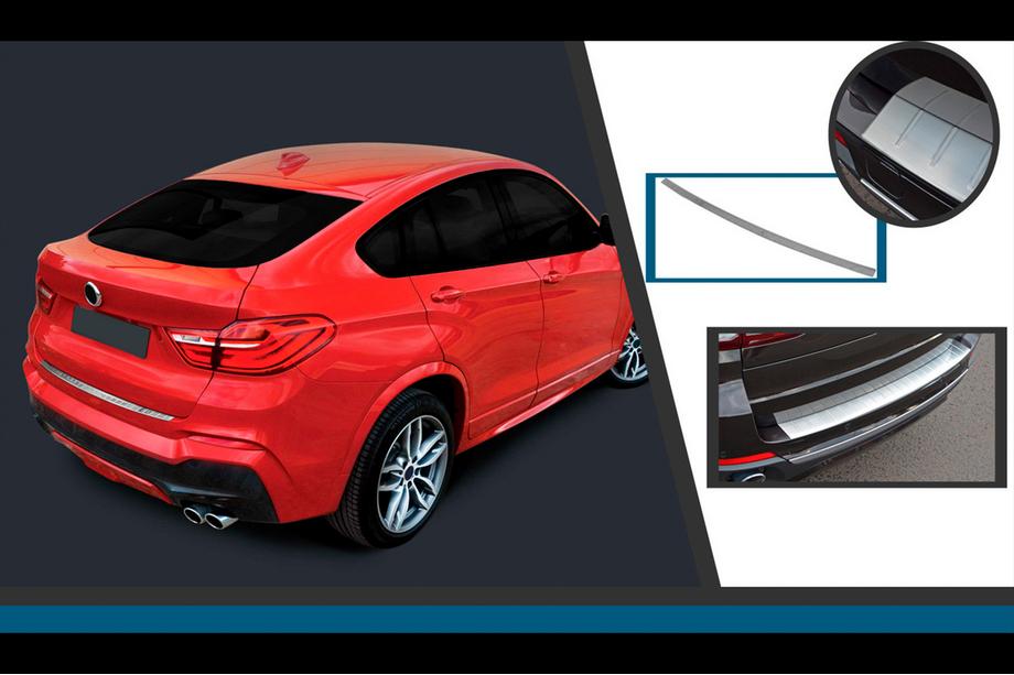 BMW X4 F26 2014-2018 Edelstahl Heckstoßstangenschutz OmsaLine (VA) Image