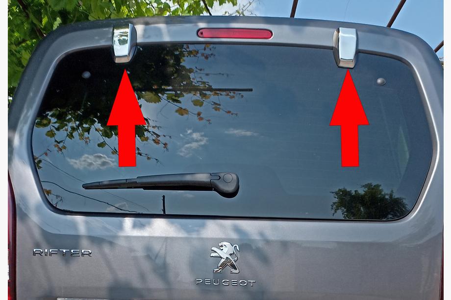 Peugeot Partner/Rifter 2019- Abdeckungen für Scharniere der Hecktüren (2 Stk, Edelstahl) Image