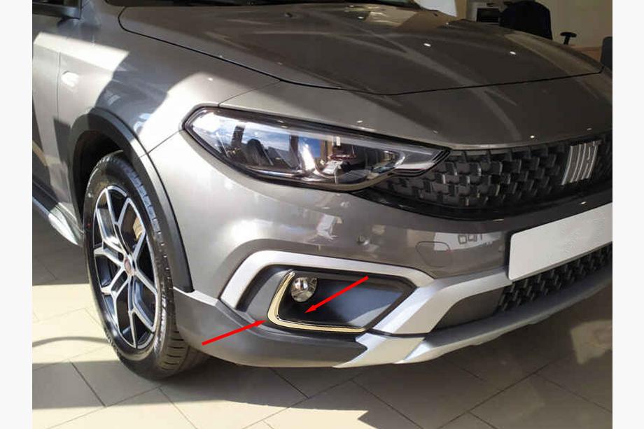Fiat Tipo Cross 2021- Edelstahl Blenden für Nebelscheinwerfer Image