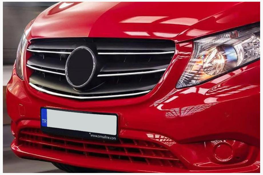Mercedes Vito/V-class W447 2014- Chrom Kühlergrill Abdeckungen 2020+ (5 Stk, Edelstahl) Carmos - Türkischer Edelstahl Image