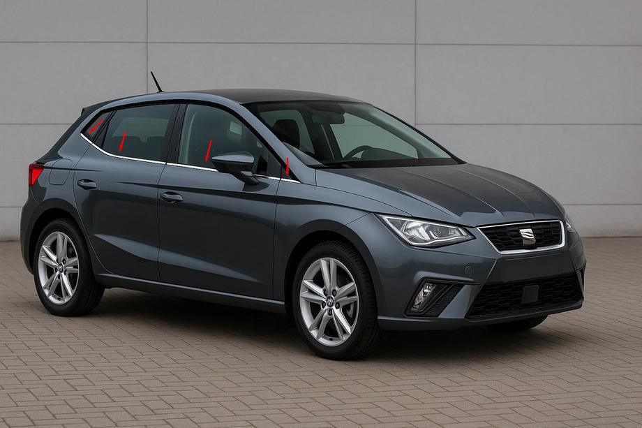 Seat Ibiza 2017- Fensterzierleisten Edelstahl (4 Stk) Image