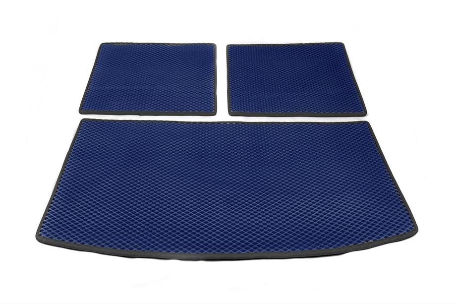 Audi Q7 2005-2015 Kofferraummatte 3-teilig (EVA, blau) (7-Sitzer) Image