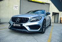 Mercedes C-class W205 2014-2021 Frontgrill Panamericana GT Schwarz (für Avantgarde/AMG-Line/C43 AMG) Foto 5