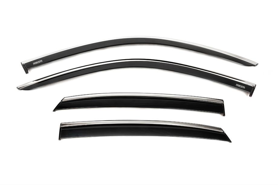 Honda Civic Sedan 2021- Windabweiser mit Chromleiste (4 Stk, Niken) Image