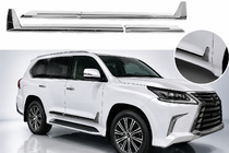 Lexus LX 500d/600 2022- F-Sport Türleisten Weiß+Chrom (4 Stk, ABS) Foto 1