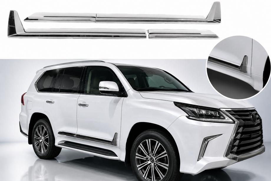 Lexus LX 500d/600 2022- F-Sport Türleisten Weiß+Chrom (4 Stk, ABS) Image