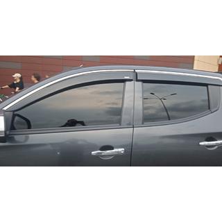 Windabweiser mit Chromleiste (4 Stk, Niken) Mitsubishi L200 2015-2024 Foto 2