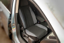 Autositzauflage ECO und Stoff (1 Stk, Grau mit grauer Naht + Stoff) Foto 1