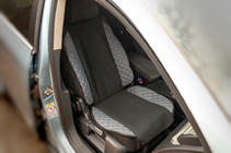 Autositzauflage ECO und Stoff (1 Stk, Grau mit grauer Naht + Stoff) Foto 2