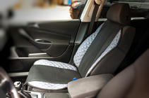 Autositzauflage ECO und Stoff (1 Stk, Grau mit grauer Naht + Stoff) Foto 3
