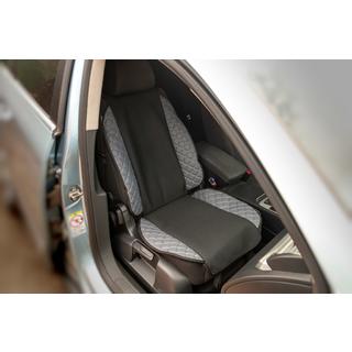 Autositzauflage ECO und Stoff (1 Stk, Grau mit grauer Naht + Stoff) Foto 1