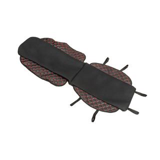 Autositzauflage ECO und Stoff (1 Stk, Schwarz mit roter Naht + Stoff) Foto 4