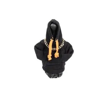 Schaltknauf Abdeckung Hoodie-Stil (Schwarz, orange Kordel) Foto 1