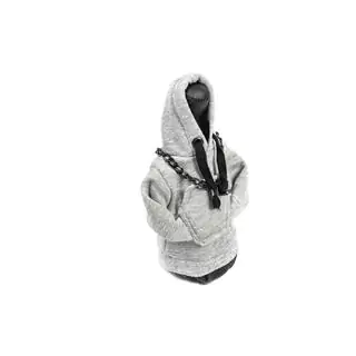 Schaltknauf Abdeckung Hoodie (grau, schwarzes Kordelband) Foto 3
