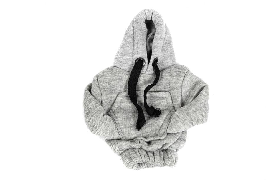 Schaltknauf Abdeckung Hoodie (grau, schwarzes Kordelband) Foto 2