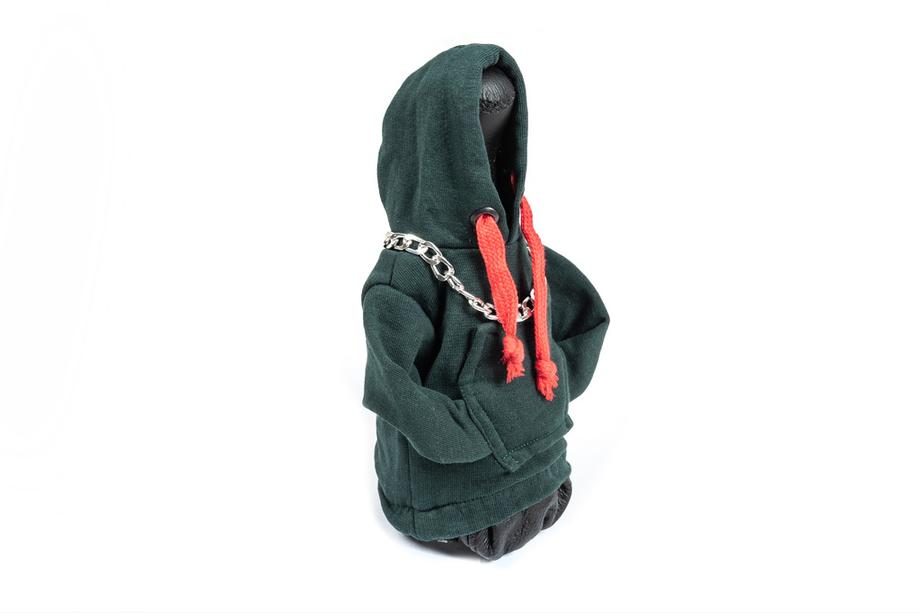 Schaltknauf Abdeckung Hoodie-Stil (grün, rotes Band) Foto 2