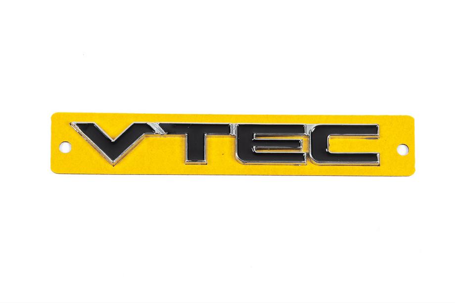 Honda Emblem VTEC schwarz mit Chrom (110mm x 15mm) Image