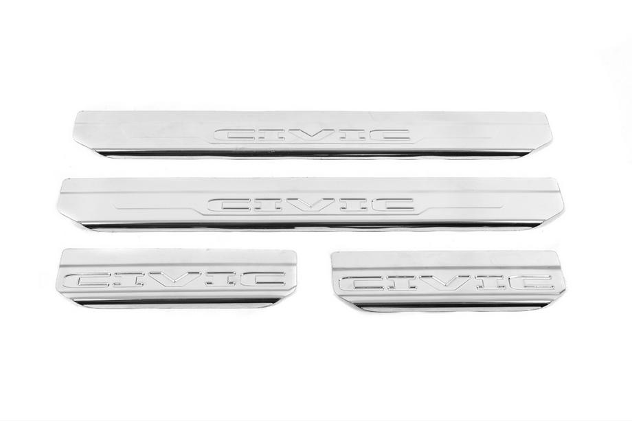Honda Civic Sedan VIII 2006-2011 Einstiegsleisten Edelstahl Carmos V2 (4 Stk) Image
