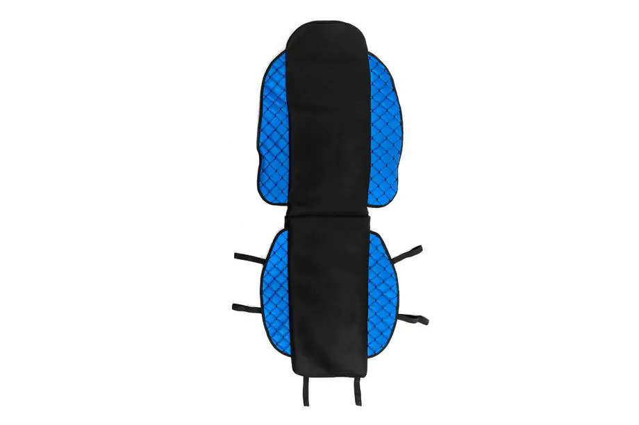 Autositzauflage ECO und Stoff (1 Stk, Blau mit schwarzer Naht + Stoff) Image