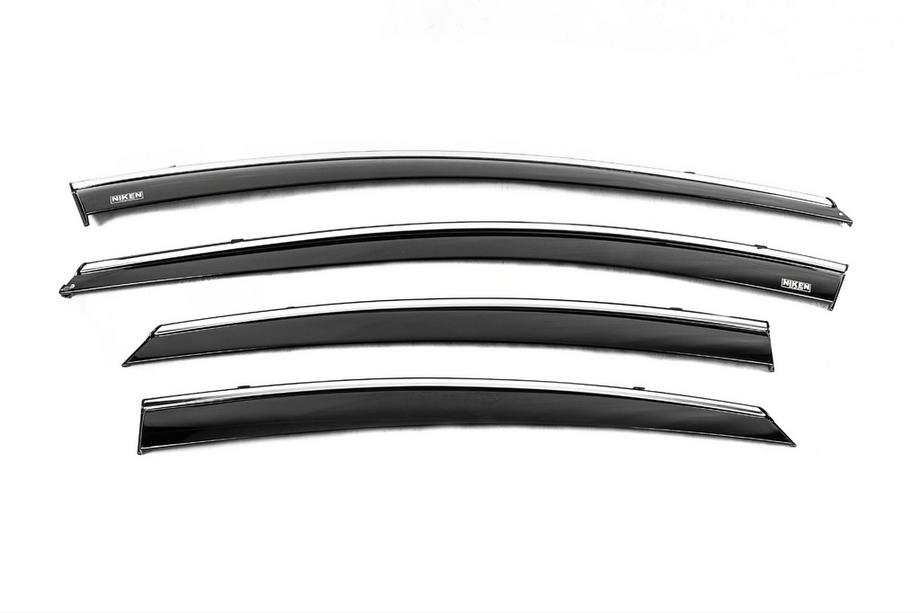 Hyundai Elantra (MD/UD) 2011-2015 Windabweiser mit Chromleiste (4 Stk, Niken) Image
