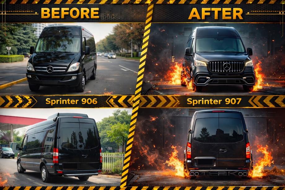 Mercedes Sprinter W906 2006–2018 Facelift Kit auf W907 Foto 1
