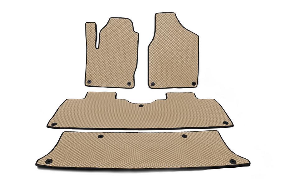 Volkswagen Sharan 1995-2010 EVA Fußmatten (3 Reihen, Beige) Image
