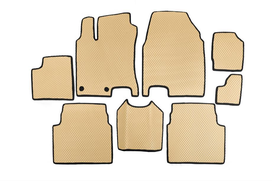 Nissan Qashqai 2007-2010 EVA Fußmatten für +2 (3 Reihen, Beige) Image