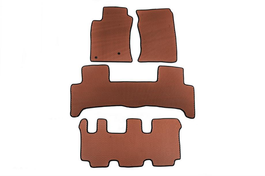 Toyota Land Cruiser Prado 120 2002-2009 EVA Fußmatten (3 Reihen, Braun) Image