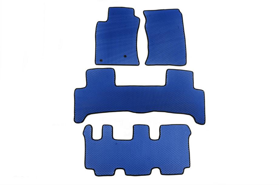 Toyota Land Cruiser Prado 120 2002-2009 EVA Fußmatten (3 Reihen, Blau) Image