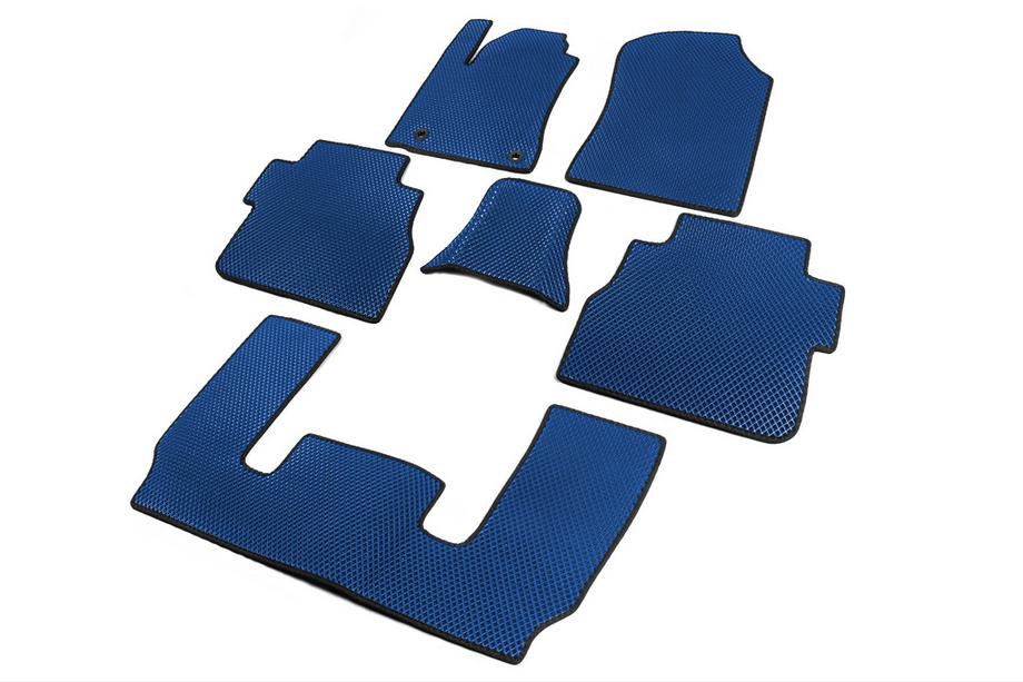 Toyota Sequoia 2007-2022 EVA Fußmatten 3-reihig (Blau) Mittlere Reihe - Armlehne Foto 2