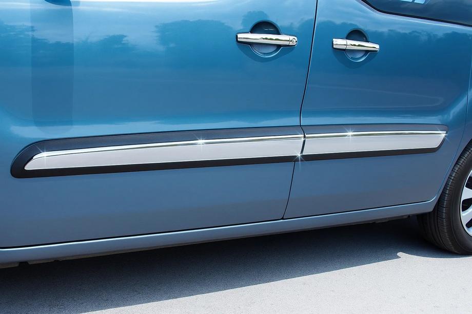 Peugeot Partner Tepee 2008-2018 Türleisten Edelstahl (4 Stk) OmsaLine - Italienischer Edelstahl Image