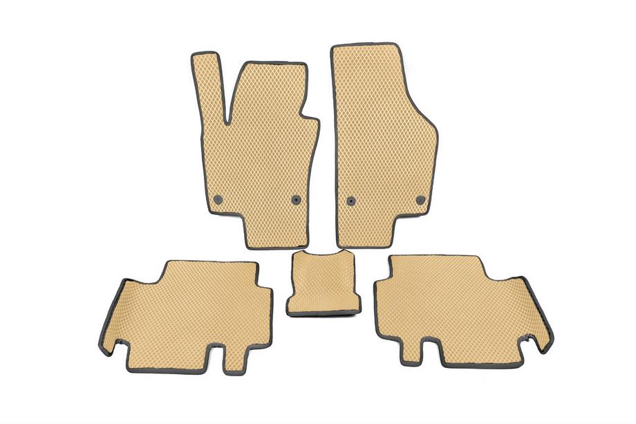 Volkswagen Sharan 2010-2023 Polyurethan Fußmatten (2. Reihe, EVA, Beige) Image