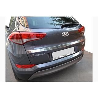 B-Ware Heckklappenleiste über dem Kennzeichen (2015–2018, oben, breit, Edelstahl) Hyundai Tucson TL 2016-2021 Foto 1