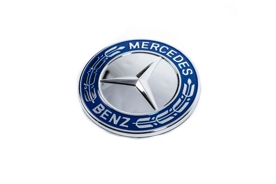 Mercedes-Benz Abdeckung statt Emblem auf Motorhaube Mercedes (blau und chrom, 57mm) Foto 1