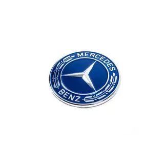Abdeckung statt Emblem auf Motorhaube Mercedes (blau, 57mm) Foto 1